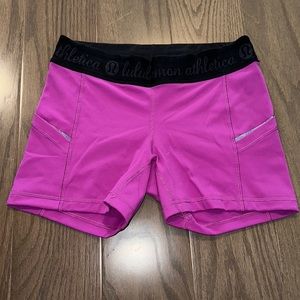 Lululemon biker shorts in magenta